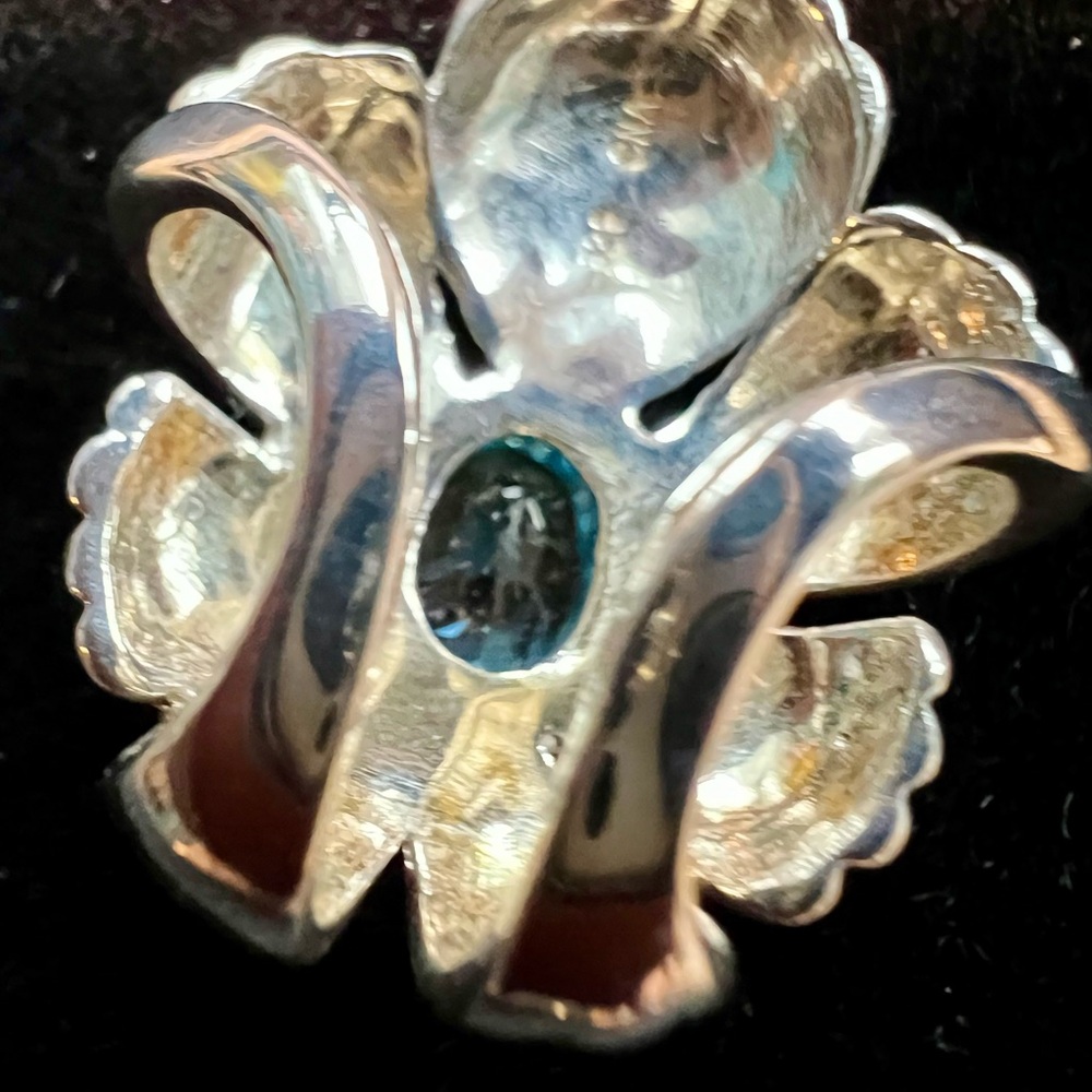 Pendant: CNA 925 sterling silver slider Pendant with blue topaz. - Picture 7 of 7